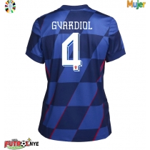 Camiseta Croacia Josko Gvardiol #4 Visitante Equipación para mujer Eurocopa 2024 manga corta